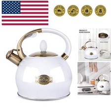 Stove Top Whistling Tea Kettle - Food Grade Stainless Steel Teakettle Teapot ...