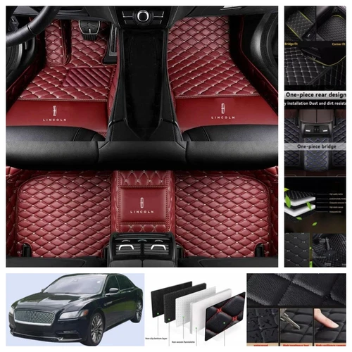 For Lincoln Continental 2017-2020 Car Floor Mats Leather Luxury Custom Carpets - Imagen 34 de 44