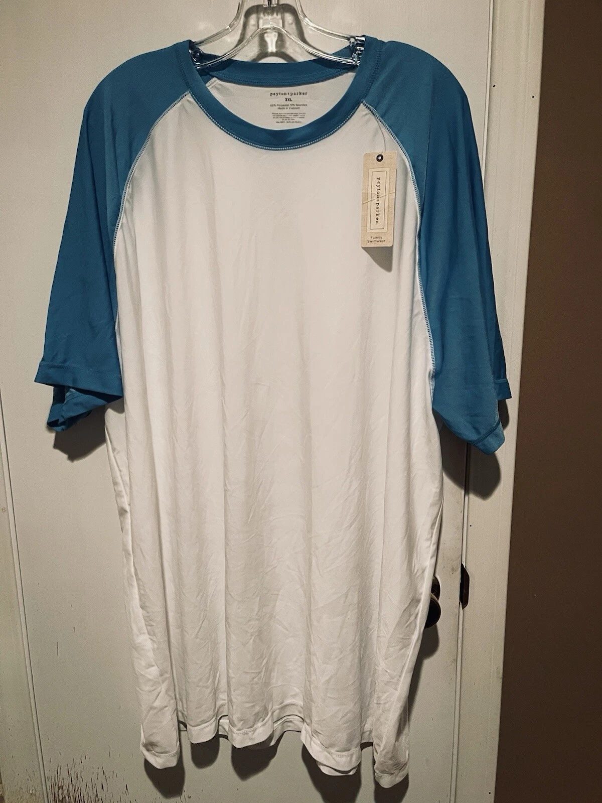 MEN'S PAYTON & PARKER SHORT SLEEVE PULLOVER WHITE SWIMWEAR SHIRT.SZ 3XL $36