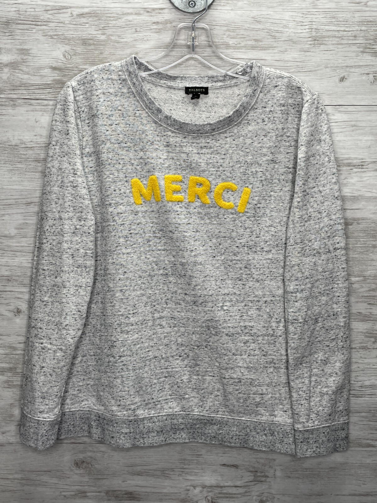 Talbots Sweater Womens Medium Gray Crew 