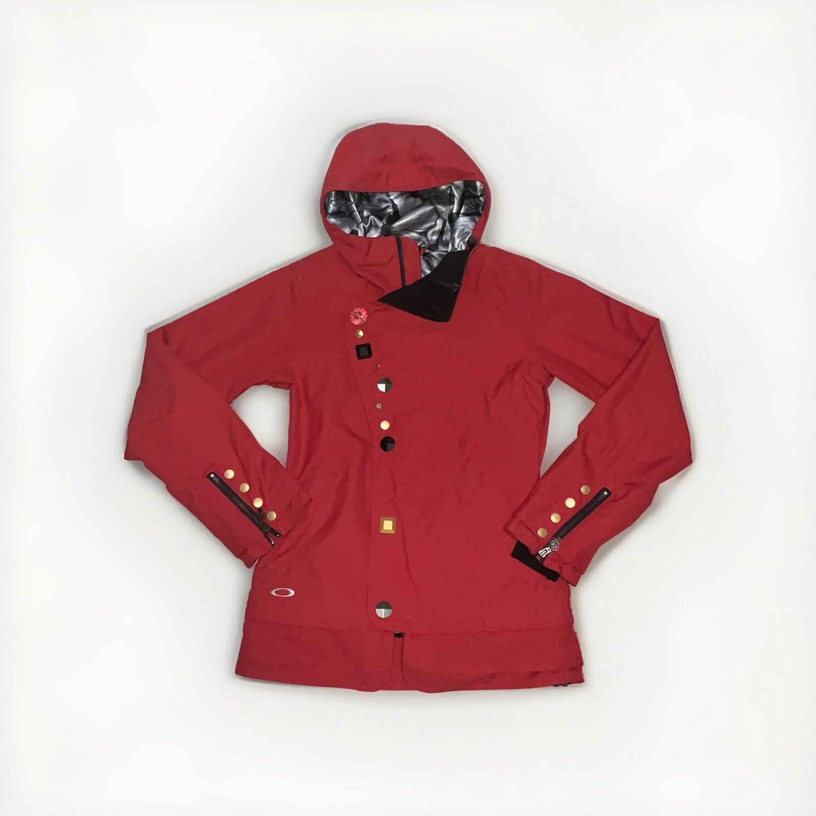 Oakley Gretchen Bleiler Ski Snow Board Jacket Crimson Magnet Button Size XS