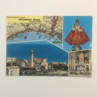 Santuario del Bambino Gesu Arenzano Italy Multi Pic Chrome Era Postcard 
