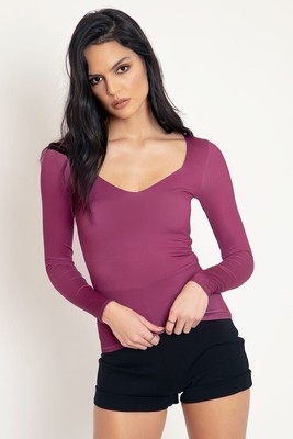 BLACKMILK Matte Ruby Heart Long Sleeve Top - LIMITED - Small 