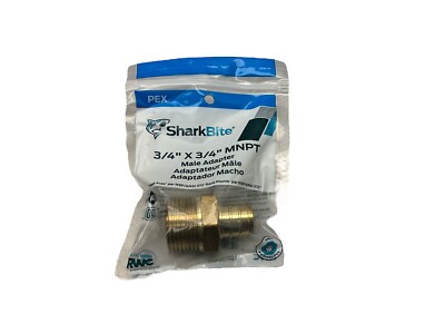 Shark Bite 3/4'' PEX Barb x 3/4'' Dia. MPT Brass Adapter - PACK OF 2 UC134LFA