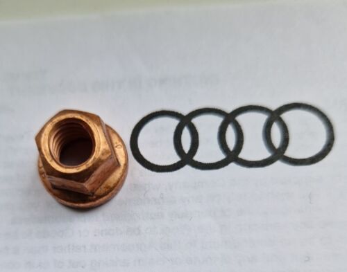 GENUINE WV AUDI PORSCHE SEAT VAG M8 COPPER EXHAUST NUT'S N90894601, PAF908946 - Picture 1 of 7