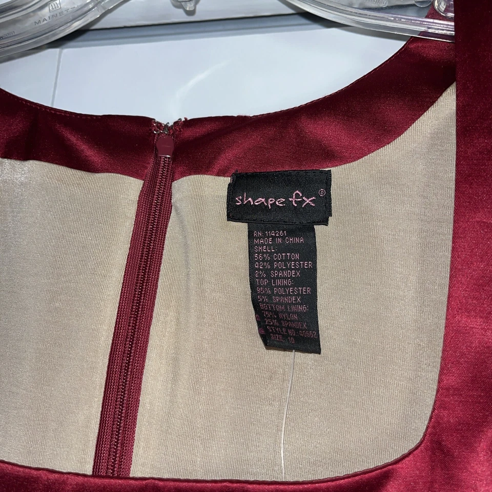 Vestido rojo de fiesta de cóctel Shape FX para mujer talla 10 prendas moldeadoras integradas de mezcla de algodón Foto 4 de 4