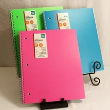 Three 1 Subject Spiral Notebook Pen Gear Wide Rule 100 Sheets Heavyweight Paper