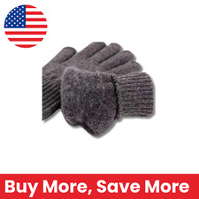 Jacquard Double Layer Touch Screen Women's Gloves - Dark Gray Knit Winter Gloves