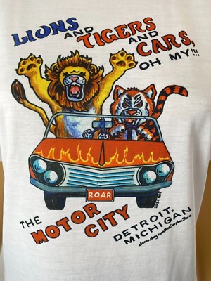 Detroit Lions Tigers Cars Oh My T-Shirt Dream Cruise Sports Graphic Tee