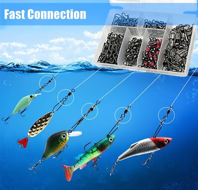 Snap Link Rolling Barrel Swivels For Fishing – Strong & Reliable For Freshwater & Saltwater – Sizes #2 To #12 Available