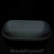 6.5" Black Medium Padded Hard Case Zipper Pouch For Glass Smoking Bowl Pipes