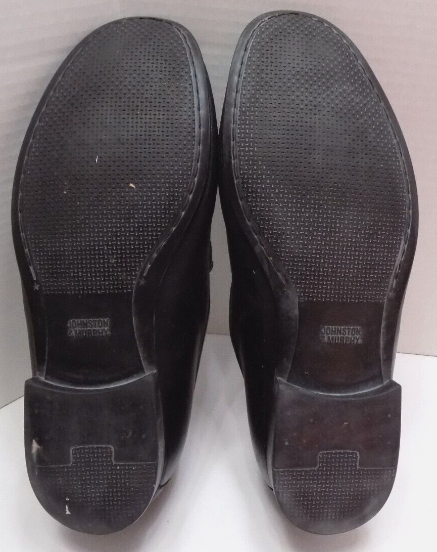 Johnston & Murphy Mens Black Leather Sheepskin Loafers‎ Moc Toe 8.5 M 20-8471 Mens 12 M Johnston Murphy Loafers Dress Shoes Sheepskin  main image 3