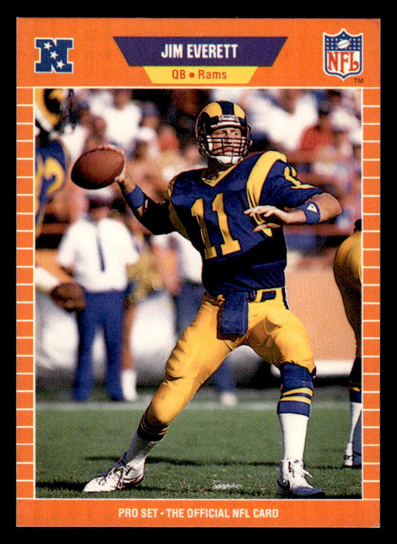 1989 Pro Set #199 Jim Everett Card Los Angeles Rams