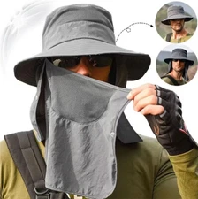 Unisex Bucket Hat Fishing Camping Safari Boonie Sun Wide Brim Outdoor Summer Cap