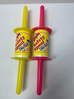 Gayla Safety Kite Spool Super Twine 500 Ft. Roll Lot of 2 Pink Yellow