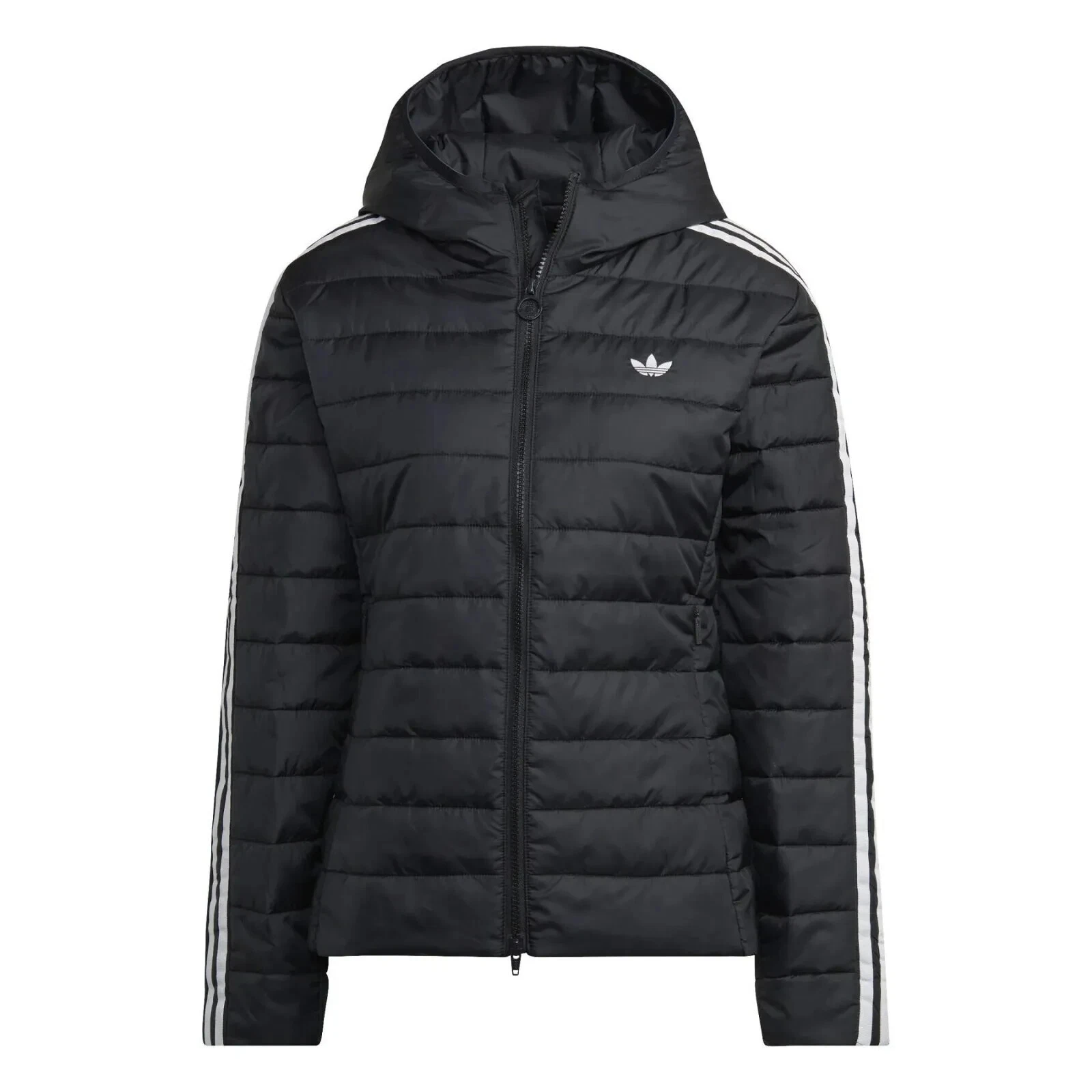 Adidas Originals 3-Stripes Hooded Sports Slim Padded Jacket Black BNWT RRP £85