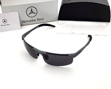 Polarized Mercedes Flex Arm Metal Sport Rimless Sunglasses Gunmetal Smoke MB5