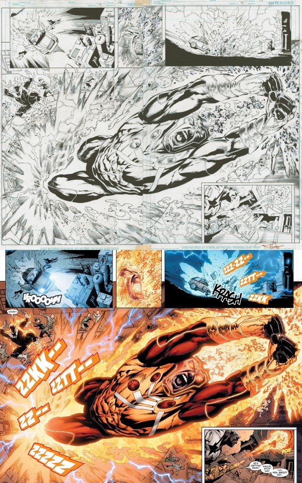 Gerry Conway Firestorm Legends of Tomorrow #4 Pg. 18 & 19 Original Art 2X Splash Comic Art