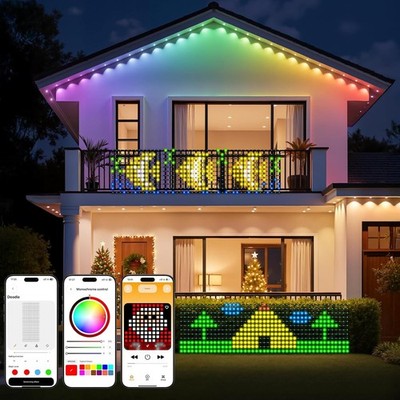 2 Pack SmartDawn Smart Christmas Net Lights Outdoor 10*3ft 492 LED with DIY Mode