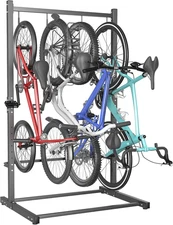 Garage Freestanding Hanging Bike Stand for Garage, Heavy Duty 4 Bikes Vertical B