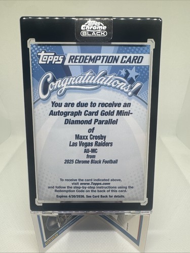 2025 Topps Chrome Maxx Crosby Chrome Autographs (RAW)