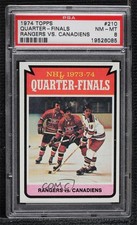 1974 Topps NHL 1973-74 Quarter-Finals Walt Tkaczuk New York Rangers PSA 8 11fi