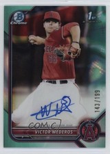 2022 Bowman Draft Chrome Pick Aqua Lava Refractor /199 Victor Mederos Auto 1j1i
