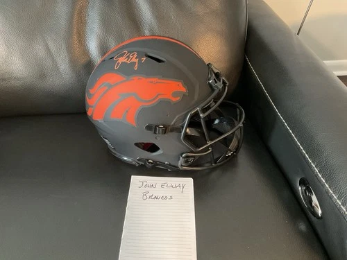 John Elway Denver Broncos Original Autographed Football Helmet BAS