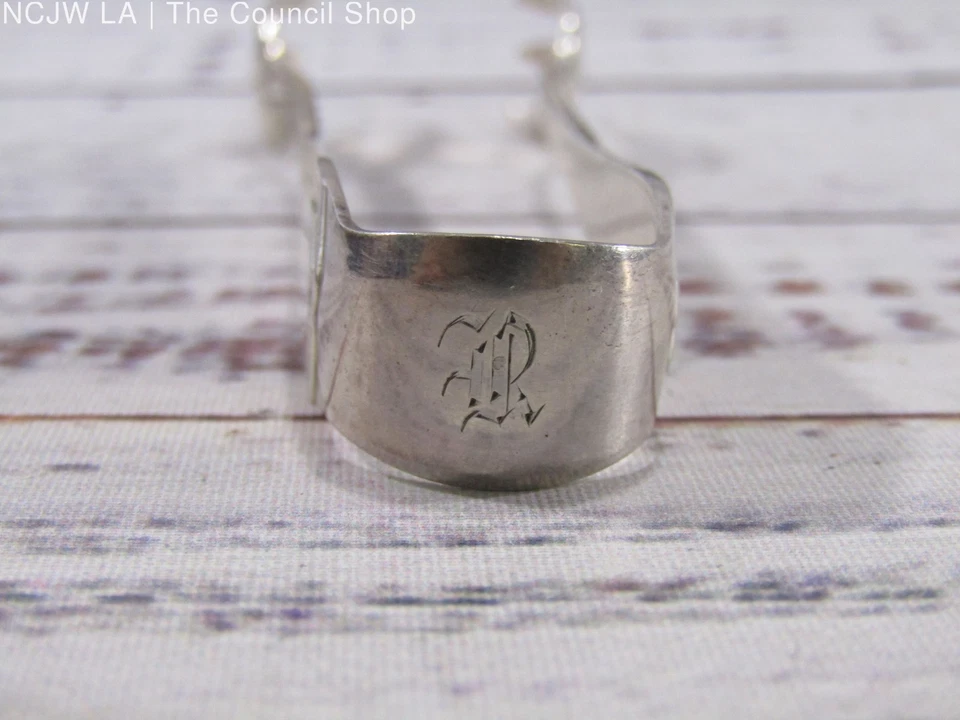 Pinzas vintage para cubo de azúcar de plata esterlina georgiana de abedules con monograma R Foto 3 de 4