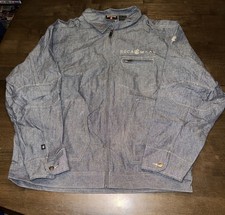 Rocawear Denim Jacket Men XL Gray Full Zip Y2K Hip Hop Streetwear Vtg