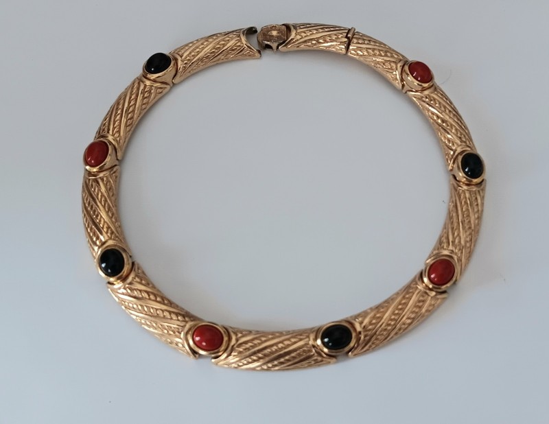 Vtg Christian Dior Haute Couture Gripoix Cabochon Choker READ FULL DESCRIPTION 