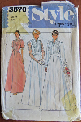 (1981) Style 3570 Schnittmuster Damen Hochzeit Brautjungfer Kleid Ballkleid Schnitt 14