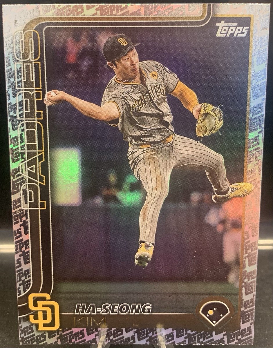 【送料込】 直筆サイン Topps 金 河成 キム・ハソン カード 25シリ 2025 Topps Series 1 Ha-Seong Kim Topps Foil Pattern Fanatics
