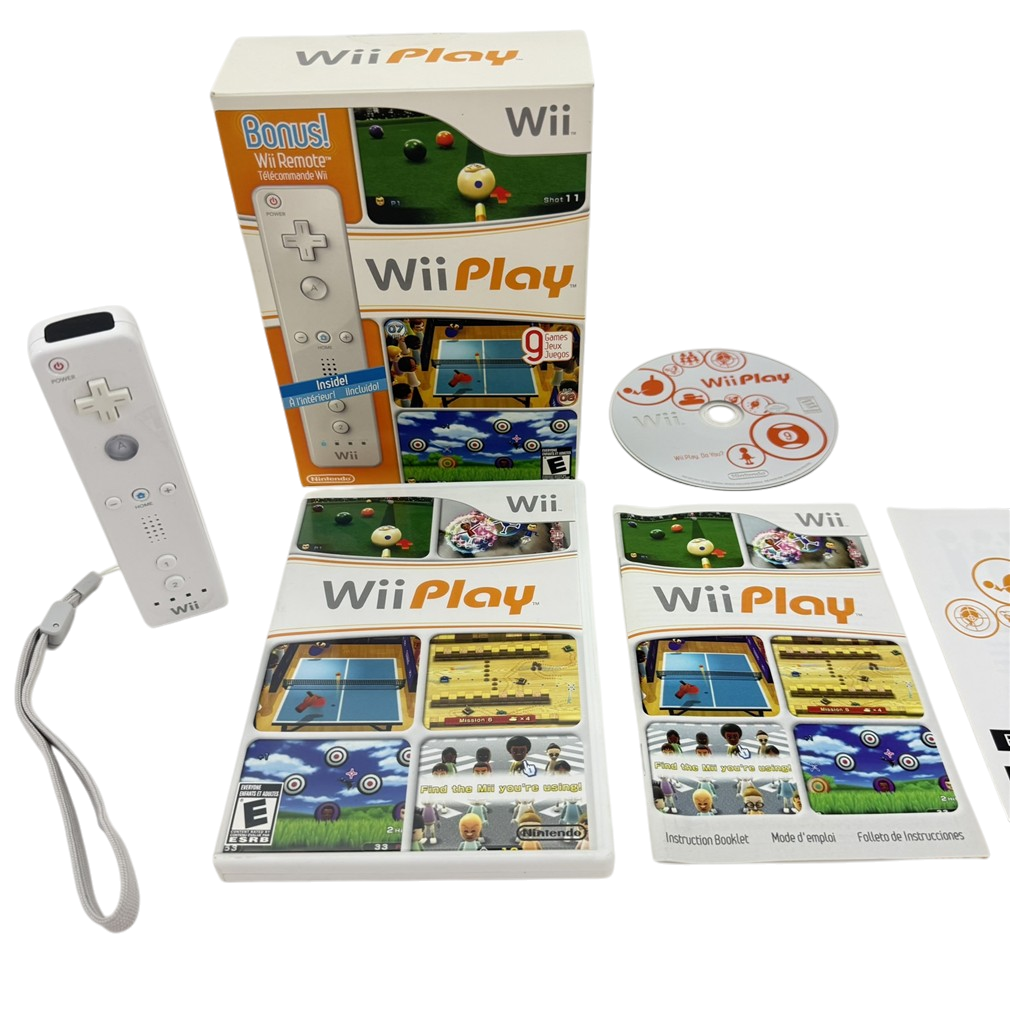 Nintendo Wii PLAY Complete Bundle Bonus w/ Controller Remote 9