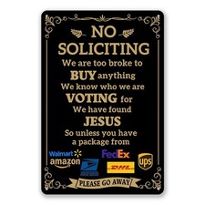 Funny No Soliciting Sign for Front Door and House