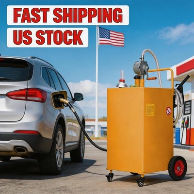35 Gallon Portable Fuel Caddy with Manual Pump & Grounding Wire   Heavy-Duty HDP