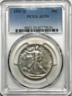 1937-D Walking Liberty Half Dollar AU50 - NICE!