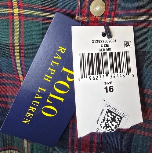 POLO RALPH LAUREN Girls 16 Plaid Cotton Twill Shirtdress Preppy Holiday Academia - Picture 10 of 13