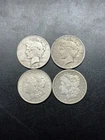 Lot Of 4 Silver Morgan & Peace Dollars