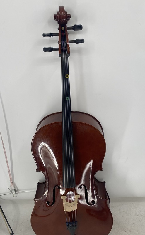 Brown Four Strings Musical Instrument Acoustic Cello With Bow And Case