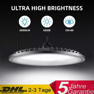 300W 24cm LED Hallenbeleuchtung Industrielampe High bay Hallenleuchte 50cm Kette