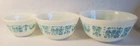 Vtg Pyrex Amish Butter Print Set of 3 Mixing Nesting Bowls Turquoise 401 402 403