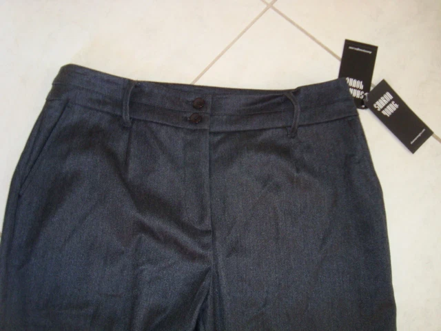Sharon Young Womens NWT Essential Fall 2011 Dark Gray Pants Size 10 L 31" NEW - Image 2 of 4