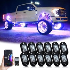 RGB LED Rock Lights, 180 Leds Lights with Phone App/Remote Control  Timing  Mu