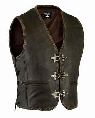 AW-1388 Antik Lederweste Biker,Kutte,Motorrad weste Club