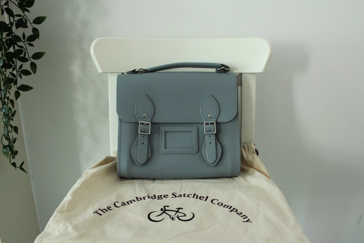 The Cambridge Satchel Company Leather Barrel Backpack in French Grey