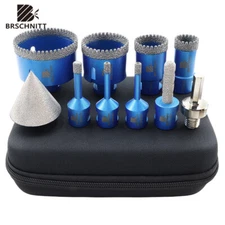 Diamond Core Drill Bit Set Milling Chamfer Hex Adapter for Tile Marble 10pcs M14