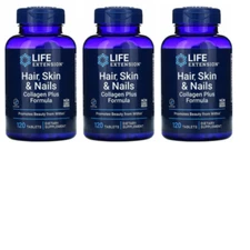 Hair Skin & Nails Collagen Plus Formula 3X120Tabs Life Extension Revisol/Keratin