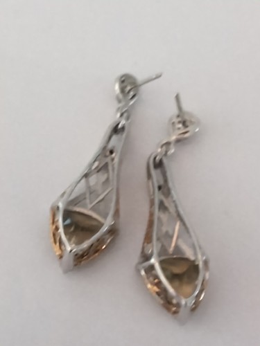 Michael Valitutti NH Gems En Vogue Sterling Peridot Sapphire Dangle Earrings - Picture 2 of 2