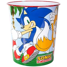 Sonic the Hedgehog Kids Waste Bucket Paper Bin Basket for Bedroom Desk Dustbin